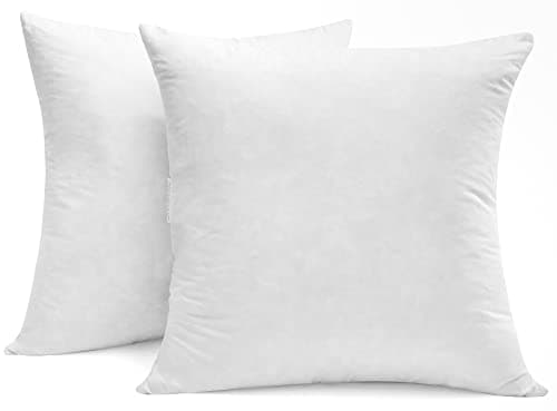 Luxury Goose Down Pillow Inserts, 20x20IN, Ultra-Soft, High Fill Weight, Pack of 2, White