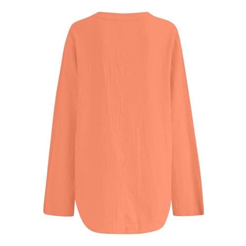 V Neck Long Sleeve Button Down Blouses