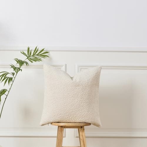 Textured Solid Boucle Pillow Cover 12x20 Inch, Cozy Woven Rectangle Cushion Cover for Sofa, Couch, Bed