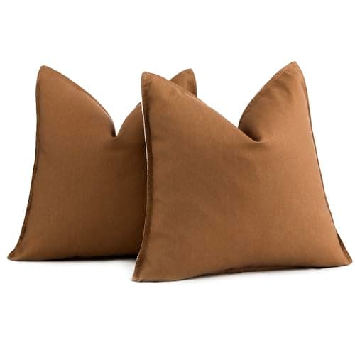 Foindtower 2 Pack Soft Modern Light Beige Farmhouse Throw Pillow Covers for Living Room Sofa