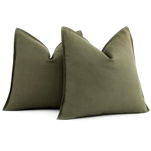 Foindtower 2 Pack Soft Modern Light Beige Farmhouse Throw Pillow Covers for Living Room Sofa