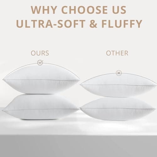 18x18 White Soft Fluffy Down Alternative Throw Pillow Insert Set