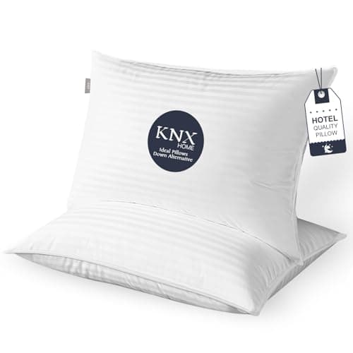 Breathable Cover Soft Bed Pillows, Hypoallergenic, Machine Washable (Stripe, King)