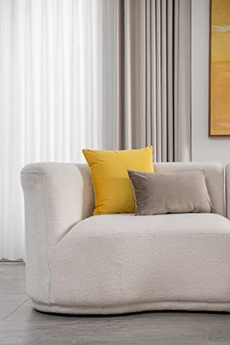 DEZENE Cozy 12x20 Taupe Soft Velvet Pillow Covers for Farmhouse Decor
