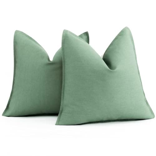 Foindtower 2 Pack Soft Modern Light Beige Farmhouse Throw Pillow Covers for Living Room Sofa