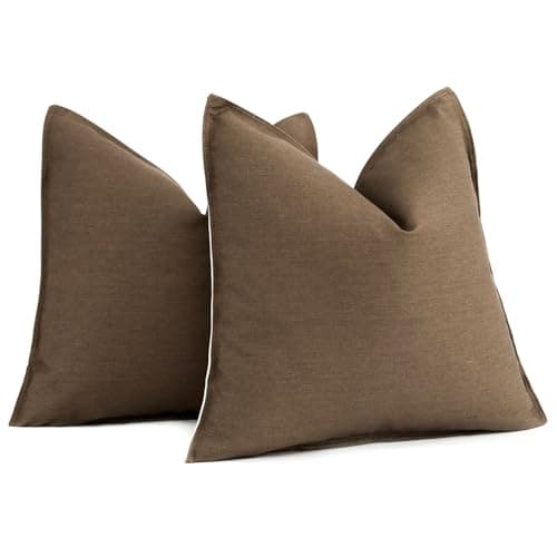 Foindtower 2 Pack Soft Modern Light Beige Farmhouse Throw Pillow Covers for Living Room Sofa