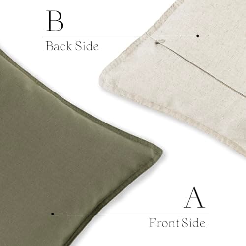 2-Pack Farmhouse Style Olive Green Throw Pillow Covers 20×20 Inch Decor for Couch Bedroom