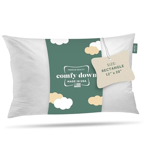 Decorative Throw Pillow Insert - Premium Down and Feathers Fill, 100% Cotton Cover, Made in USA