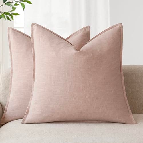 Foindtower Boho Farmhouse Pack of 2 Natural Beige 26x26 Inch Throw Pillow Covers