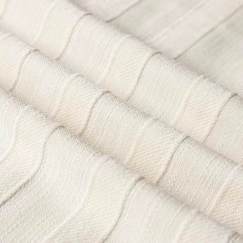Foindtower Striped Chenille Throw Pillow Covers, Cream White, 20x20 Inch