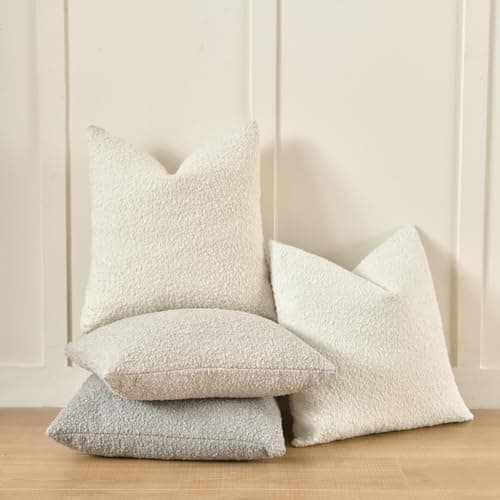 Sanmetex Textured 18x18 Inch Pillow Covers, White Home Decor