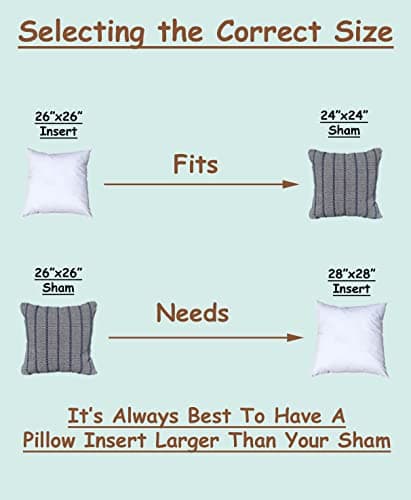 Pillowflex 26x26 Down Alternative Pillow Insert - Ultra Soft Decorative Throw