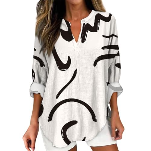 V Neck Long Sleeve Button Down Blouses