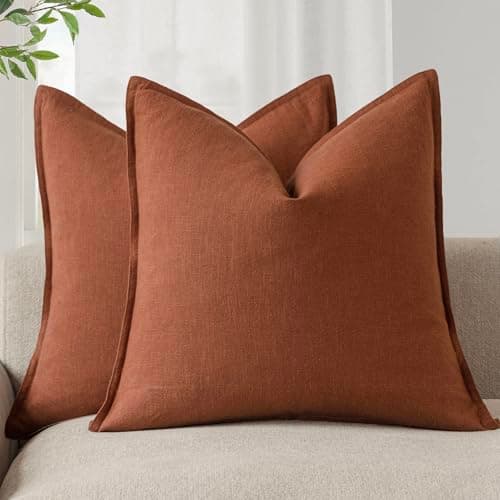 Foindtower Boho Farmhouse Pack of 2 Natural Beige 26x26 Inch Throw Pillow Covers