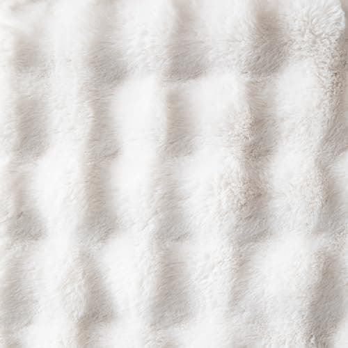2 Pack Fluffy Faux Fur Throw Pillow Covers for Sofa Couch White