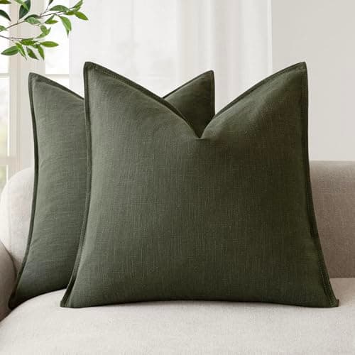 Foindtower Boho Farmhouse Pack of 2 Natural Beige 26x26 Inch Throw Pillow Covers