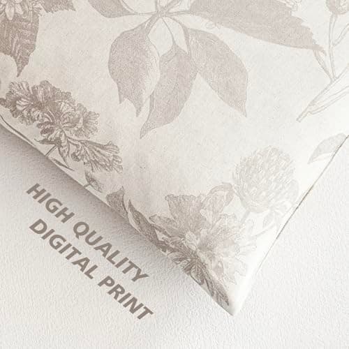 Vintage Floral Throw Pillow Covers for Farmhouse Home Decor - Set of 2, 18x18 Inch