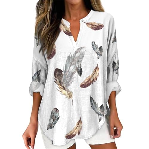 V Neck Long Sleeve Button Down Blouses