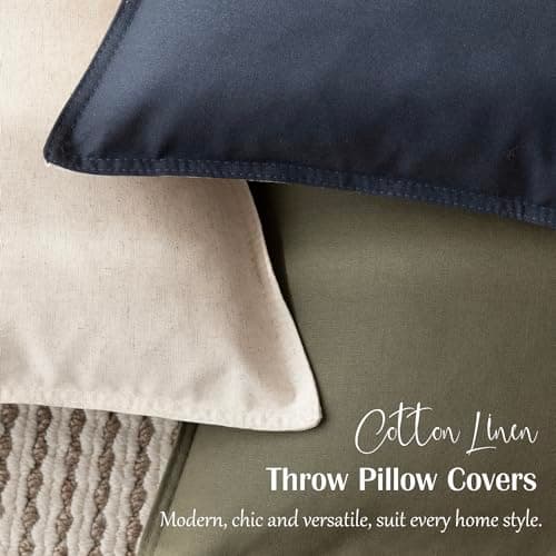 Foindtower 2 Pack Soft Modern Light Beige Farmhouse Throw Pillow Covers for Living Room Sofa