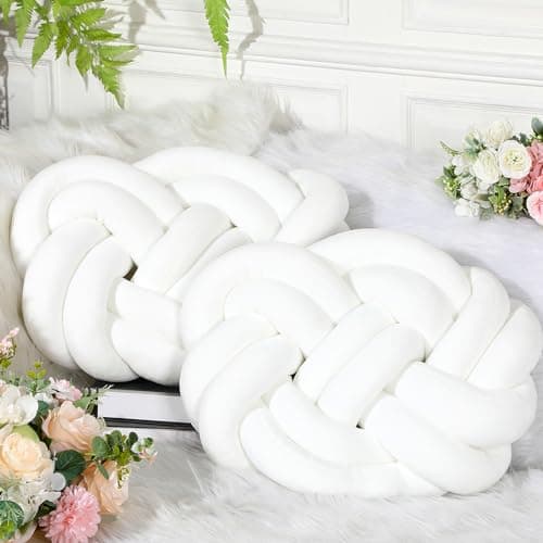 2 Knot Pillows for Couch and Home Decor (Deep Gray)