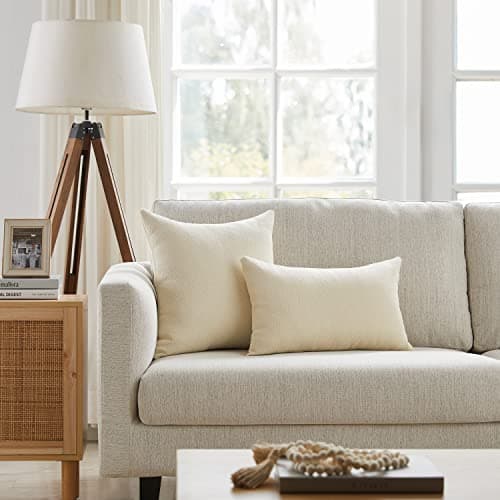Meekio Neutral 18x18 Inch Soft Boucle Pillow Covers for Sofa Décor