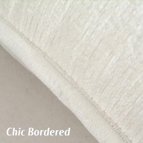FUTEI Cream Chenille Throw Pillow Covers, 18x18 Inch Set of 2