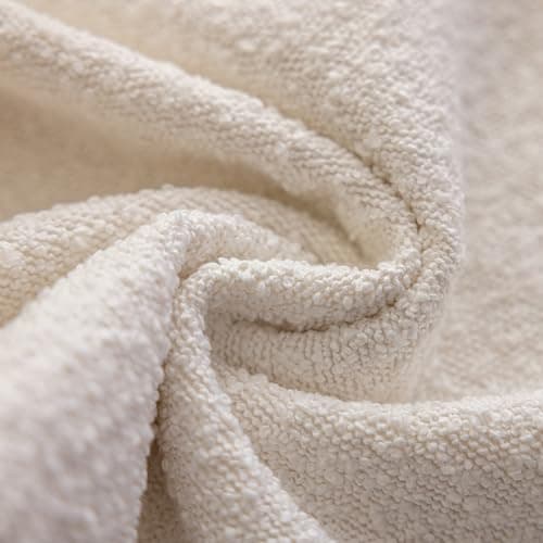 Cream Boucle Textured Pillow Covers - Set of 2