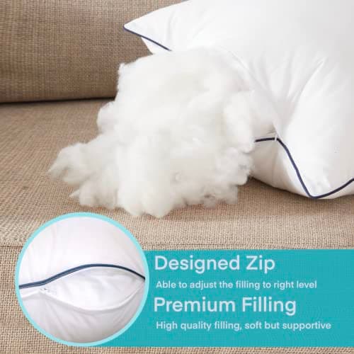 20x20 Inch Cotton Covered Pillow Inserts, Set of 2