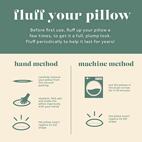 USA-Made 14x20 Down Feather Pillow Insert, 100% Cotton Cover (Set of 2)