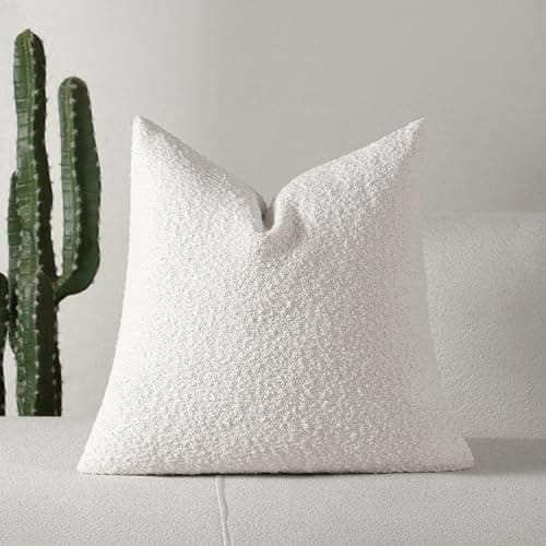 Textured Boucle Solid Pillow Cases, 17.7x17.7 Inch Set of 2