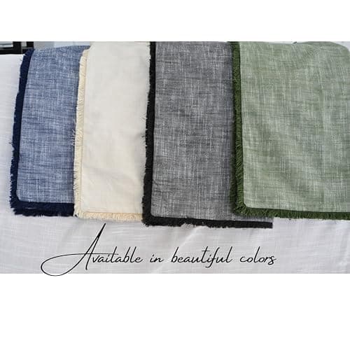 20x20 Boho Farmhouse Textured Cotton Pillow Covers with FringeAccent Pillowcases Set of 2