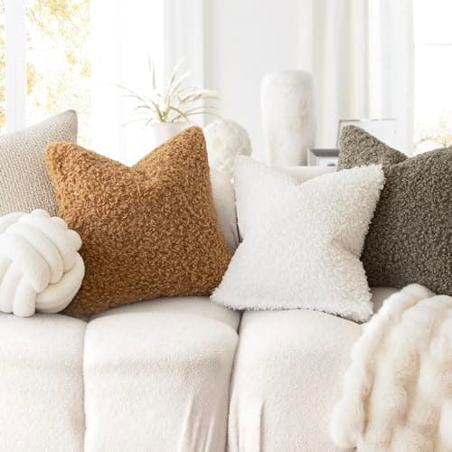 Bronze Curly Teddy Wool Pillow Covers Set - 2 Pack