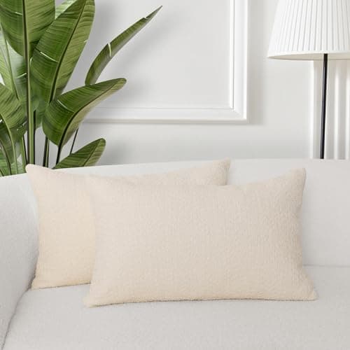 VOILYBIRD 2 Pack 12x20 Inch Boucle Throw Pillow Covers, Living Room Decor