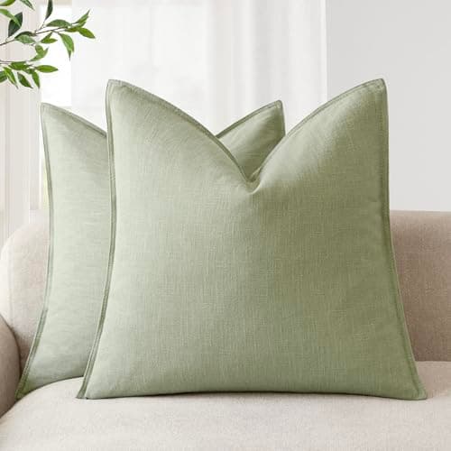 Foindtower Boho Farmhouse Pack of 2 Natural Beige 26x26 Inch Throw Pillow Covers
