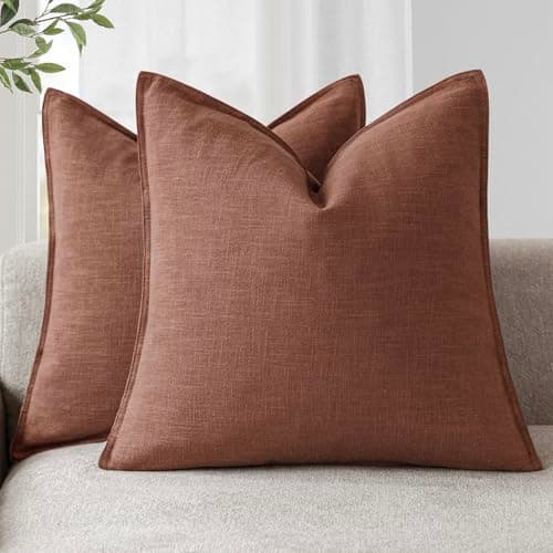 Foindtower Boho Farmhouse Pack of 2 Natural Beige 26x26 Inch Throw Pillow Covers