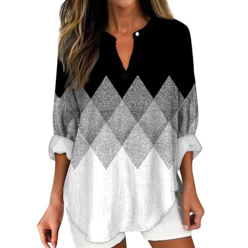 V Neck Long Sleeve Button Down Blouses