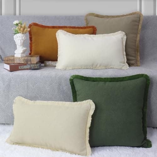 Textured Boucle 18x18 Inch Cushion Cover, Khaki Brown, Cozy Home Decor