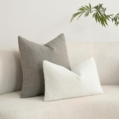 Sanmetex Textured 18x18 Inch Pillow Covers, White Home Decor
