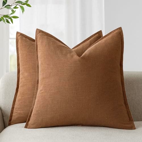 Foindtower Boho Farmhouse Pack of 2 Natural Beige 26x26 Inch Throw Pillow Covers