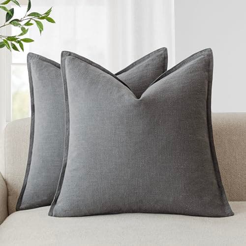 Foindtower Boho Farmhouse Pack of 2 Natural Beige 26x26 Inch Throw Pillow Covers