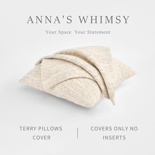 Spring Soft Boucle Throw Pillow Covers, Set of 2 Beige Accent Cushion Covers