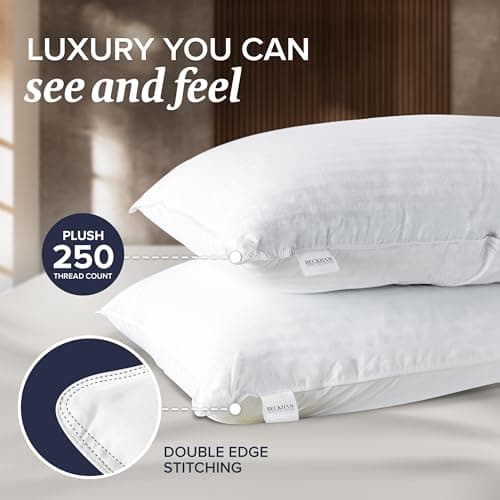 Beckham Hotel Collection Down Alternative Bed Pillows - Standard/Queen Size Set of 2
