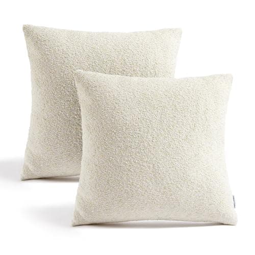 Spring Soft Boucle Throw Pillow Covers, Set of 2 Beige Accent Cushion Covers