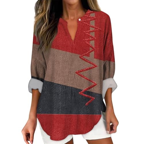 V Neck Long Sleeve Button Down Blouses