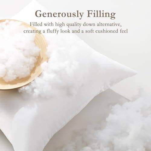 Soft Decorative Throw Pillow Inserts, Set of 2, 18 x 18 Inch Square Form Sham Stuffers for Couch, Sofa, Bed and Home Decor