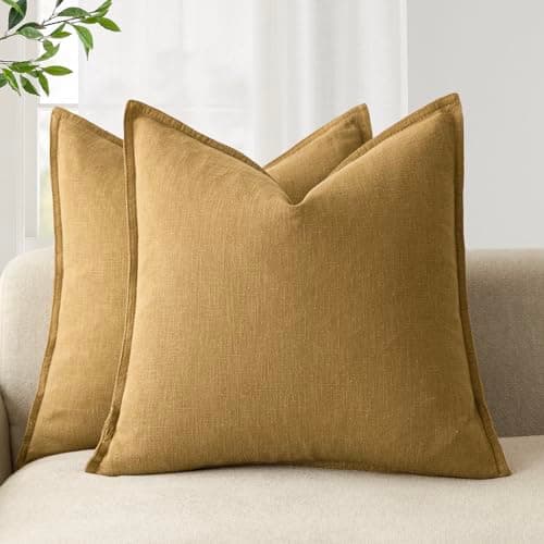 Foindtower Boho Farmhouse Pack of 2 Natural Beige 26x26 Inch Throw Pillow Covers