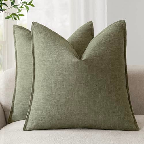 Foindtower Boho Farmhouse Pack of 2 Natural Beige 26x26 Inch Throw Pillow Covers