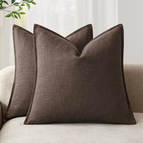 Foindtower Boho Farmhouse Pack of 2 Natural Beige 26x26 Inch Throw Pillow Covers