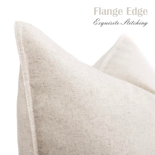 Foindtower 2 Pack Soft Modern Light Beige Farmhouse Throw Pillow Covers for Living Room Sofa