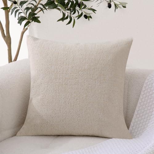 Neutral Soft Decorative Throw Pillow Covers for Couch and Living Room - Set of 2
